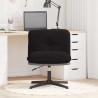 Chaise pivotante de bureau noir bouclé comme de la laine tissu 