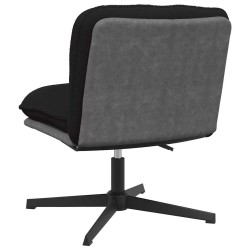Chaise pivotante de bureau noir bouclé comme de la laine tissu 