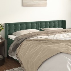 Tête de lit avec oreilles Vert foncé 163x16x78/88 cm Velours 