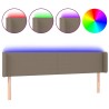 Tête de lit à LED Taupe 203x16x78/88 cm Tissu 