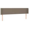 Tête de lit à LED Taupe 203x16x78/88 cm Tissu 