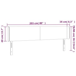 Tête de lit à LED Taupe 203x16x78/88 cm Tissu 