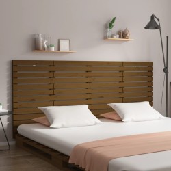 Tête de lit murale Marron miel 206x3x91,5 cm Bois massif de pin 