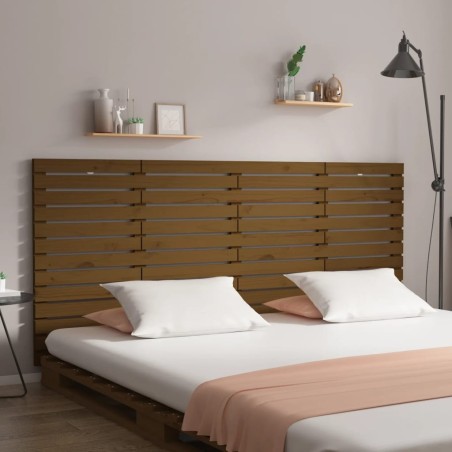 Tête de lit murale Marron miel 206x3x91,5 cm Bois massif de pin 