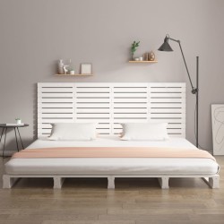 Tête de lit murale Blanc 206x3x91,5 cm Bois massif de pin 