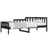 Lit de jour sans matelas noir 90x190 cm bois de pin massif 