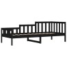 Lit de jour sans matelas noir 90x190 cm bois de pin massif 
