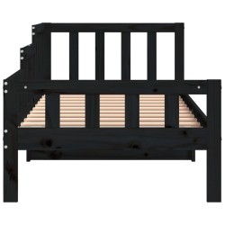 Lit de jour sans matelas noir 90x190 cm bois de pin massif 