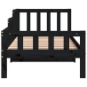 Lit de jour sans matelas noir 90x190 cm bois de pin massif 