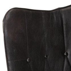 Chaise à oreilles Noir Cuir véritable 