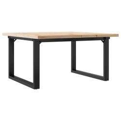Table basse cadre en O 90x90x45,5cm bois de pin massif et acier 