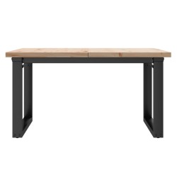 Table basse cadre en O 90x90x45,5cm bois de pin massif et acier 