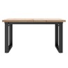 Table basse cadre en O 90x90x45,5cm bois de pin massif et acier 