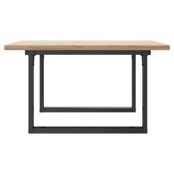 Table basse cadre en O 90x90x45,5cm bois de pin massif et acier 