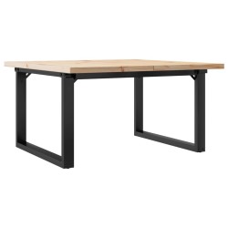Table basse cadre en O 90x90x45,5cm bois de pin massif et acier 