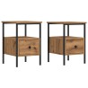 Tables de chevet 2 pcs chêne artisanal bois d'ingénierie 