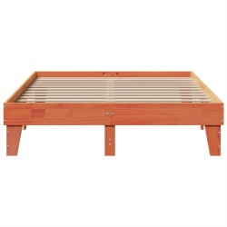 Cadre de lit sans matelas cire marron 140x190cm bois pin massif 