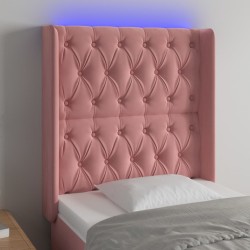 Tête de lit à LED Rose 83x16x118/128 cm Velours  