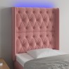 Tête de lit à LED Rose 83x16x118/128 cm Velours  