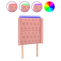 Tête de lit à LED Rose 83x16x118/128 cm Velours  
