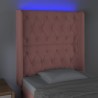 Tête de lit à LED Rose 83x16x118/128 cm Velours  