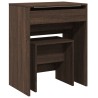 Coiffeuse et tabouret chêne marron 60x40x113,5 cm 