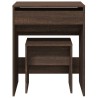 Coiffeuse et tabouret chêne marron 60x40x113,5 cm 