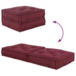 Pouf modulaire marron 70x70x36 tissu 