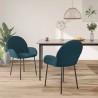 Chaises à manger lot de 2 Bleu Velours 