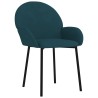 Chaises à manger lot de 2 Bleu Velours 