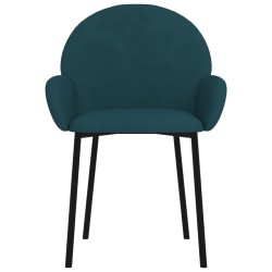 Chaises à manger lot de 2 Bleu Velours 