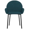 Chaises à manger lot de 2 Bleu Velours 