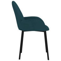 Chaises à manger lot de 2 Bleu Velours 