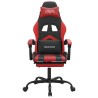 Chaise de jeu pivotante et repose-pied Noir et rouge Similicuir 