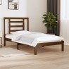 Cadre de lit sans matelas marron miel 100x200cm bois pin massif 