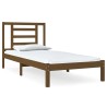 Cadre de lit sans matelas marron miel 100x200cm bois pin massif 