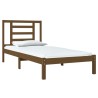 Cadre de lit sans matelas marron miel 100x200cm bois pin massif 