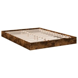 Cadre de lit sans matelas chêne fumé 140x200 cm bois ingénierie 