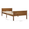 Cadre de lit sans matelas pin massif marron miel 90x200 cm 
