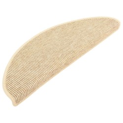 Tapis d'escalier autocollants 15 pcs 65x21x4 cm Beige 
