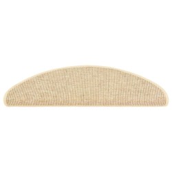 Tapis d'escalier autocollants 15 pcs 65x21x4 cm Beige 