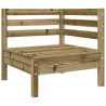 Canapé d'angle de jardin avec coussins bois de pin imprégné 