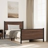 Cadre de lit en métal sans matelas chêne marron 107x203 cm 