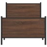 Cadre de lit en métal sans matelas chêne marron 107x203 cm 