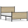 Cadre de lit en métal sans matelas chêne sonoma 107x203 cm 