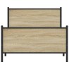 Cadre de lit en métal sans matelas chêne sonoma 107x203 cm 