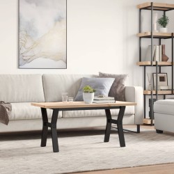 Table basse cadre en Y 100x50x45,5 cm bois de pin massif acier 