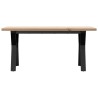 Table basse cadre en Y 100x50x45,5 cm bois de pin massif acier 
