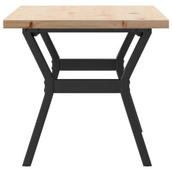 Table basse cadre en Y 100x50x45,5 cm bois de pin massif acier 