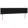 Tête de lit à LED Noir 203x16x78/88 cm Tissu 